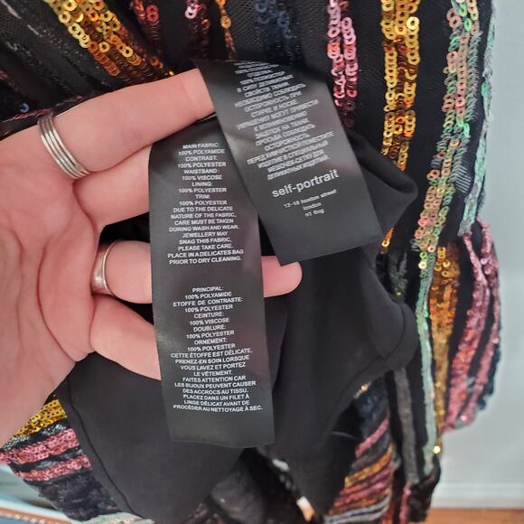 Self-Portrait Striped Sequin Midi Dress - Picture 13 of 14